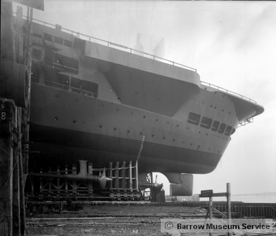 Illustrious 1939 Port Stern View in dry dock